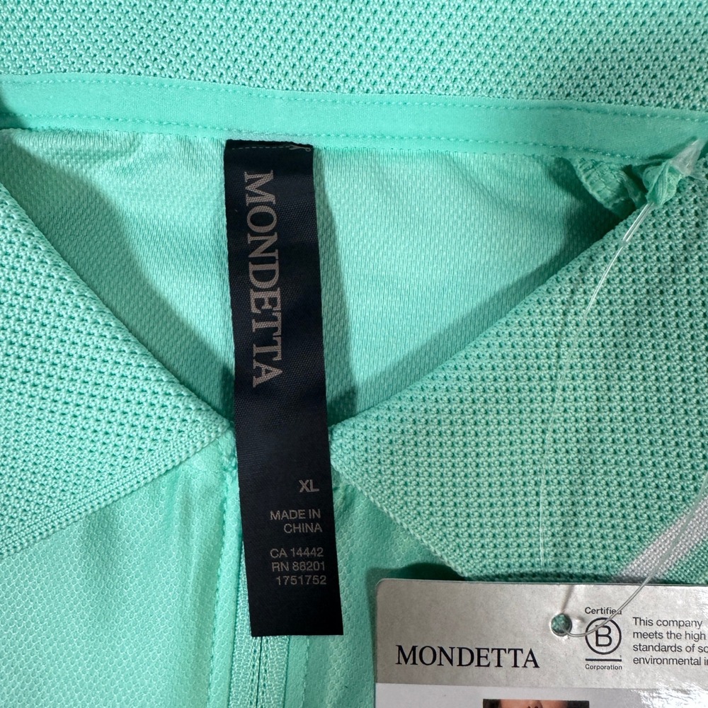 Mondetta Womens XL 1/4 Zip Short Sleeve Polo Shirt 2 Pack Mint and Blue - Picture 6 of 10